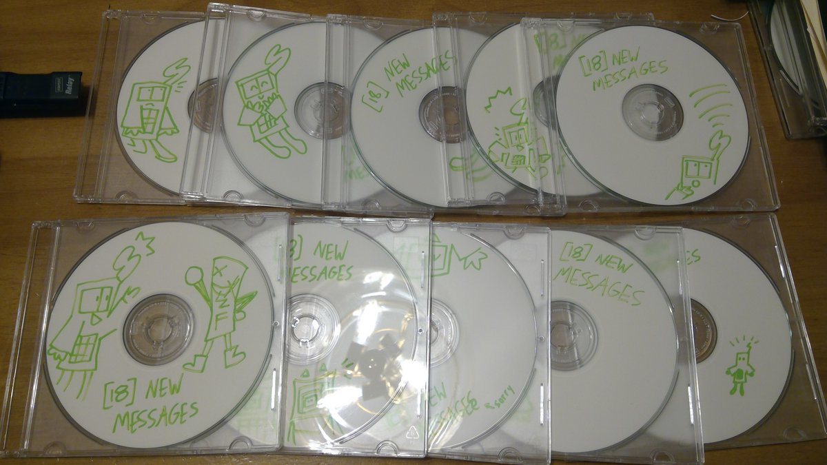 10 copies of [18] NEW MESSAGES CD, each with a unique design