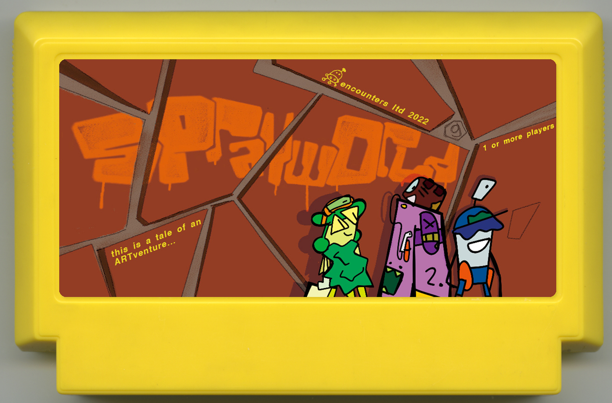My Famicase Exhibition 2022 entry: SPRAY WORLDⓖ: an ARTventure tale (this is a tale of an ARTventure)